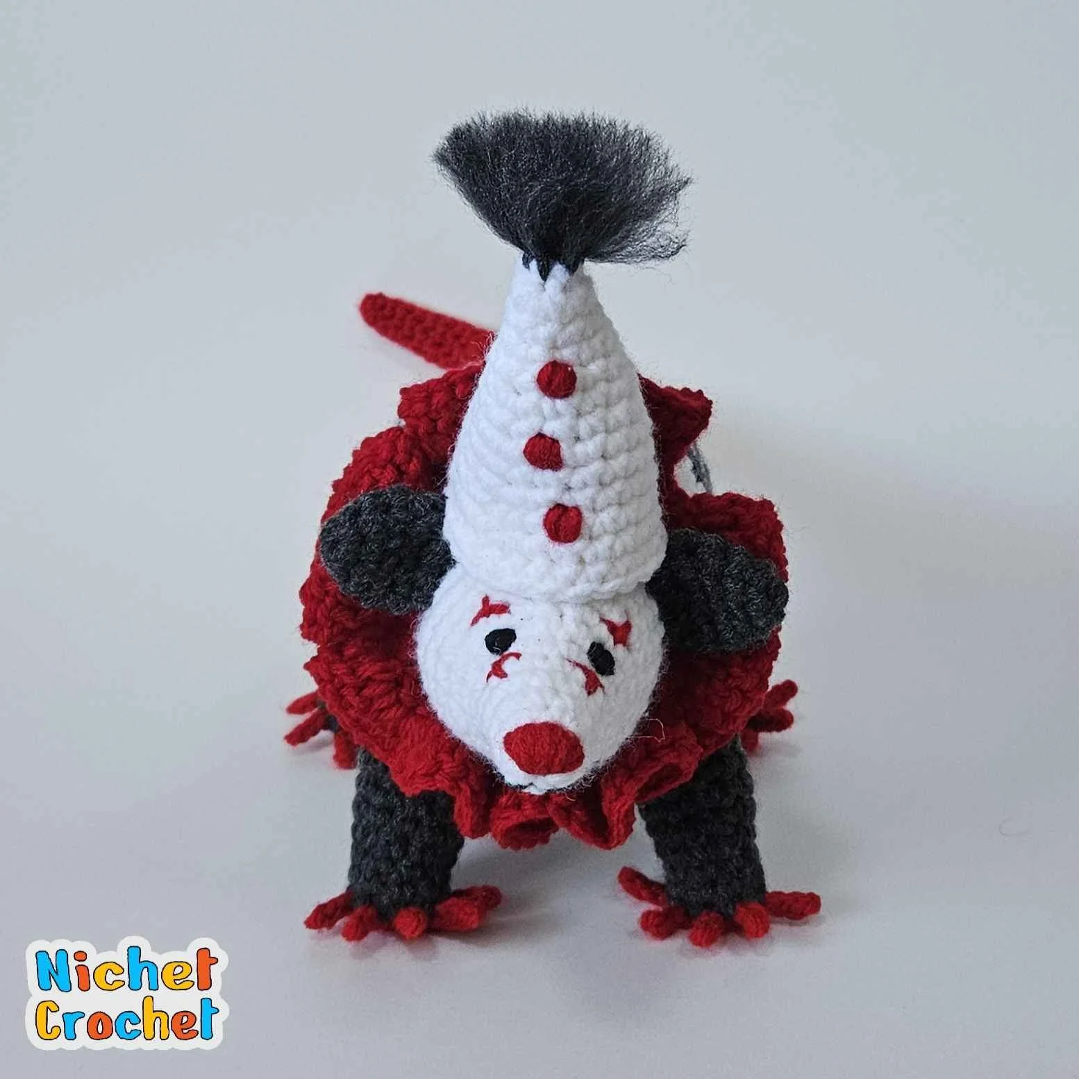 Crochet Goth Clown Opossum Plush — Nichet Crochet